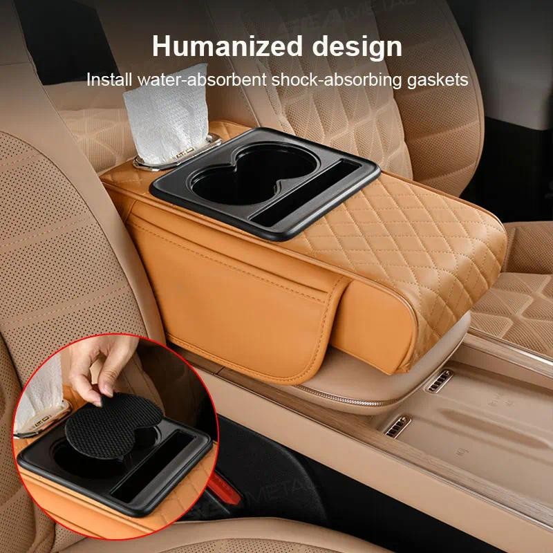 3 Trong 1 Ô Tô Điều Khiển Trung Tâm Đệm Miếng Lót Có Khăn Giấy Tay Miếng Lót Khuỷu Tay Hỗ Trợ Miếng Lót Cốc Đựng Túi Bảo Quản