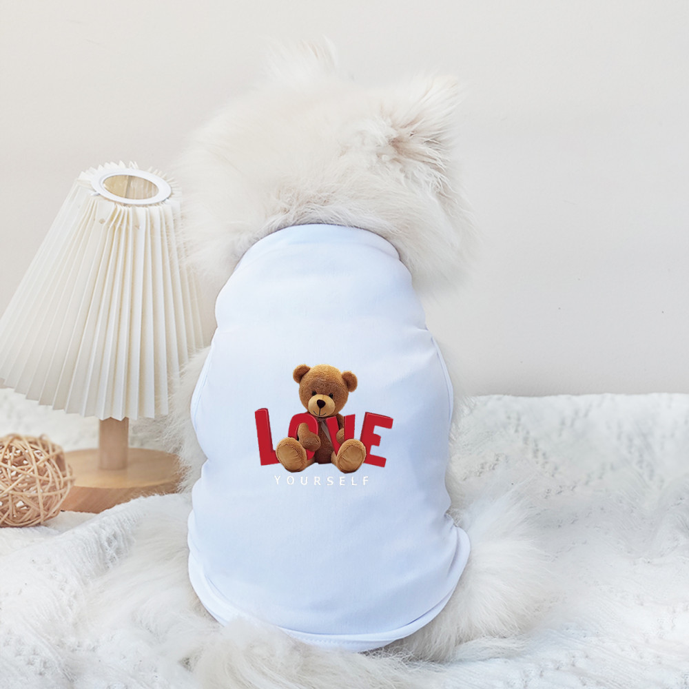 ✨ Hàng Mới Về ✨ S-2XL Gấu Tình Yêu / Mèo In Hình Dễ Thương Quần Áo Cho Chó Ngày Lễ Tình Nhân Áo Vest Chó Ngọt Ngào