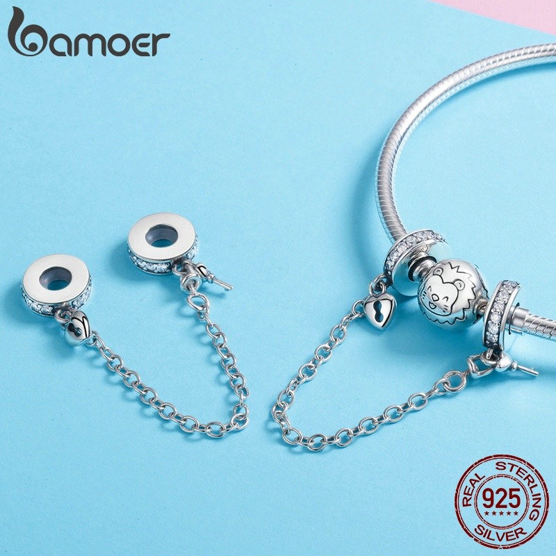 Mô tả Bamoer Bạc 925 Dây Xích An Toàn Trái Tim Vĩnh Cửu Trang Sức Vòng Tay Quyến Rũ Quà Tặng Cặp Đôi Đa Năng - 6