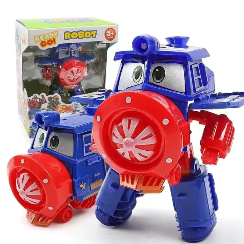 Robot Trains Transformation Anime Figures PVC RT Kay Alf Duke Train Car Robot Family Figure Toys for kids
