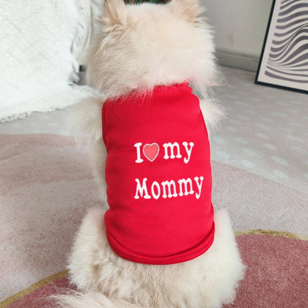 ✨ Hàng Mới Về ✨ S-2xl Tình Yêu Mẹ Yêu Bố Họa Tiết Ngày Lễ In Hình Áo Vest Chó Thoáng Khí Và Thoải Mái Polyester Quần Áo Cho Chó Nhỏ Và Vừa