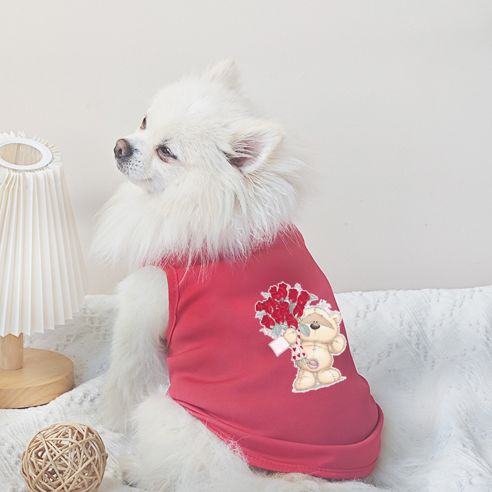 ✨ Hàng Mới Về ✨ S-2XL Gấu Cười Vui Nhộn In Hình Thoáng Khí Chó Vest Thú Cưng Xuân Hè Thoải Mái Cặp Đôi Ngày Lễ Quần Áo Cho Chó