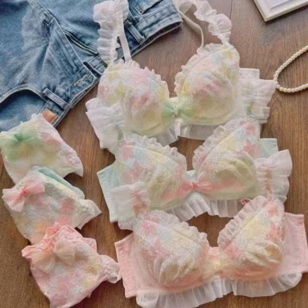 Ngọt Ngào Nhật Bản Phong Cách Mới Bộ Đồ Lót Bé Gái Ren Dễ Thương Áo Ngực Nhỏ Sgging Tập Hợp Áo Ngực Gợi Cảm
