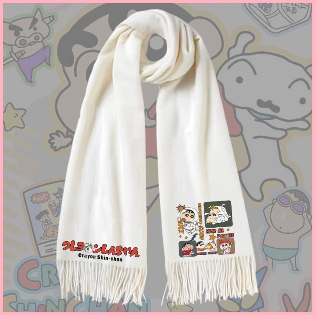 Khăn Crayon Shin-Chan Khăn Anime Hàng Hóa Mùa Đông Phong Cách Mới Cashmere Ấm Áp Hoạt Hình Dễ Thương Nam Nữ Phù Hợp Với Học Sinh