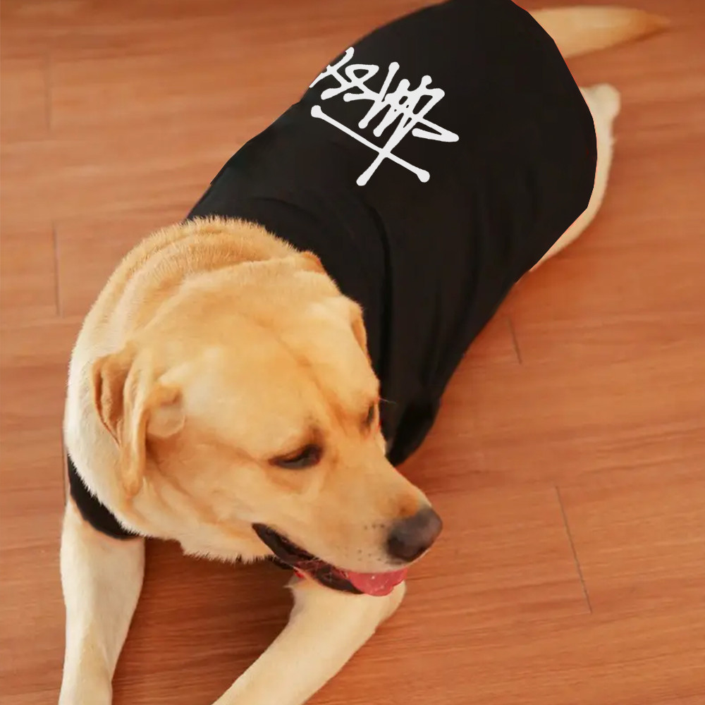 ✨ Hàng Mới Về ✨ 3xl-6xl Đen Graffiti Họa Tiết Mèo / Chó Thoáng Khí Kích Thước Lớn Áo Vest Lớn Vừa Quần Áo Cho Chó