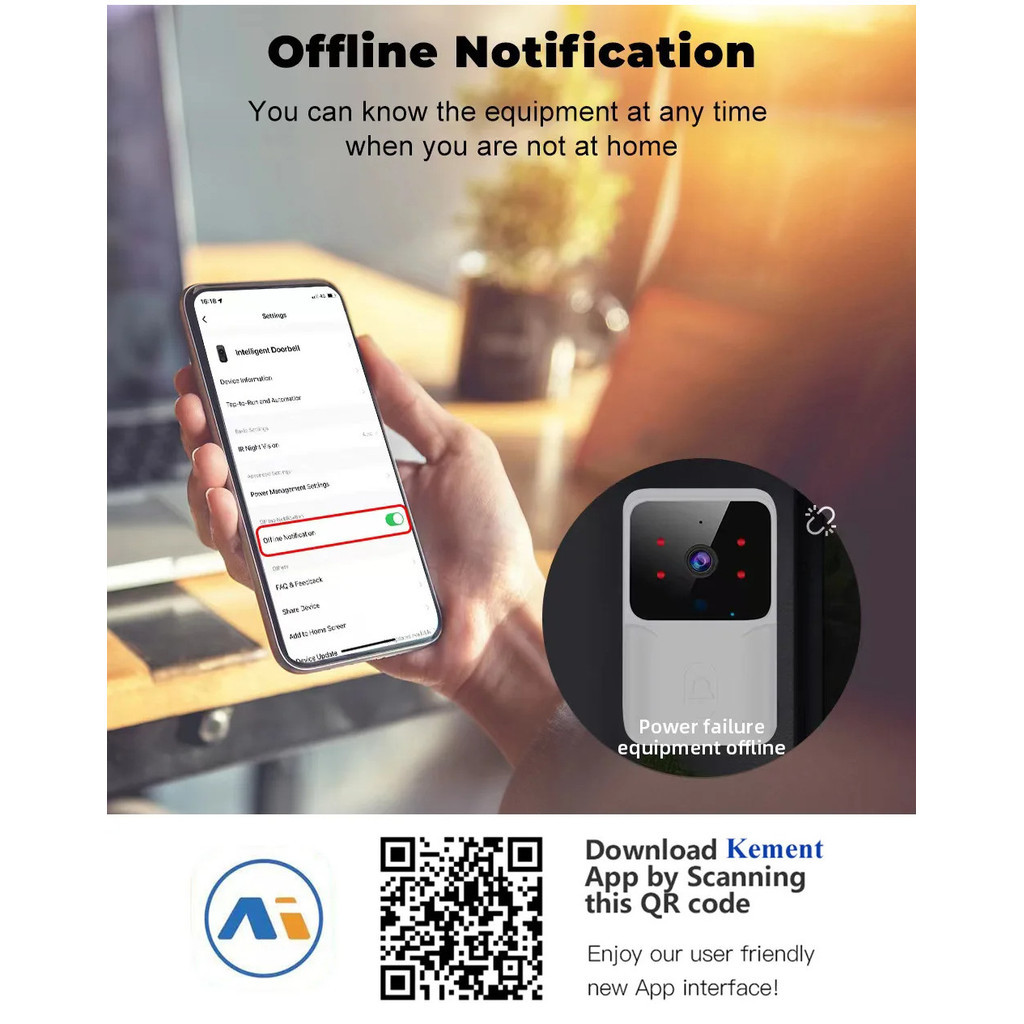 Camera chuông cửa Video WiFi không dây Liên lạc hai chiều Thay đổi giọng nói cho gia đình Tầm nhìn ban đêm An ninh gia đình thông minh Chuông cửa trực quan HD