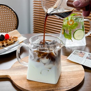 Cao Borosilicate Dung Tích Lớn Có Tay Cầm Olecranon Thủy Tinh Influencer Trái Cây Trà Cốc Nước Bong Bóng Cốc Cà Phê Uống
