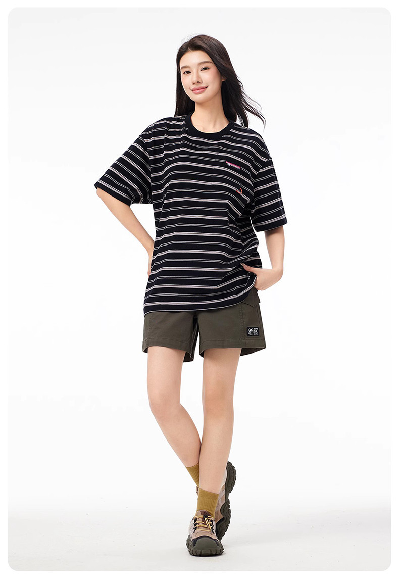 Mô tả Váy sọc nữ CAMEL CROWN Váy Polo dáng rộng tay ngắn khí chất - 7