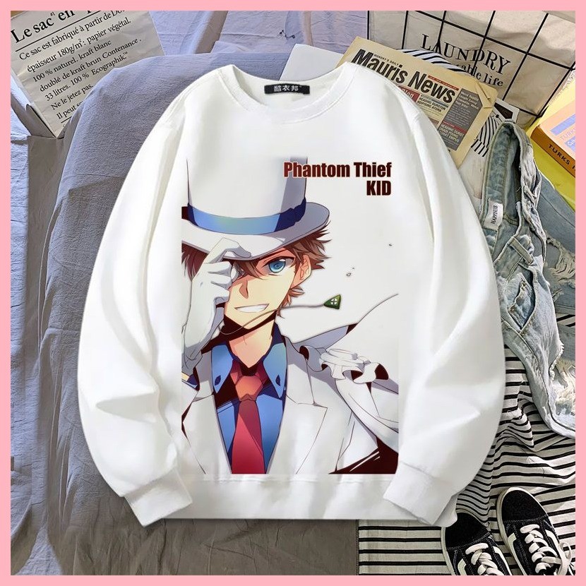 Áo khoác Quần Áo Mùa Đông Quà Tặng Thám Tử Lừng Danh Conan Shinichi Kudo Rời Anime Hợp Thời Trang Kidd Đồng Thương Hiệu Quần Áo Lông Cừu Lót Thám Tử Nổi Tiếng Kudo Shin Conan Áo Một Cổ Tròn Kẻ Trộm Phantom