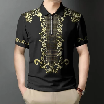 Phong Cách Dân Tộc Nam Barong Polo Áo Sơ Mi Nam Quần Áo Áo Polo Vintage Áo Quần Áo ASEAN Áo Sơ Mi Polo Dân Tộc Oversize Họa Tiết Retro Ngoài Trời Dạo Phố 02