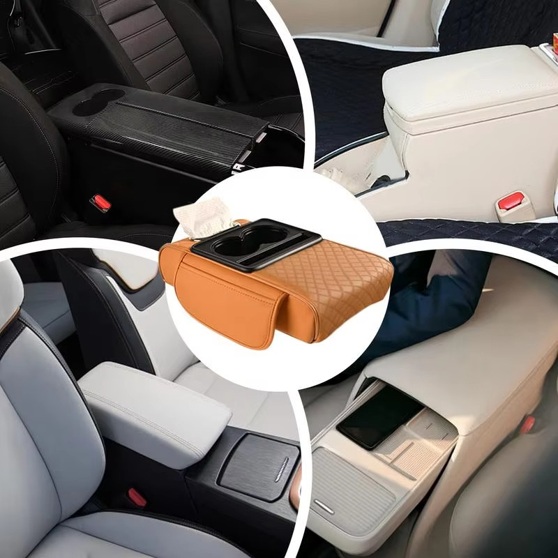3 Trong 1 Ô Tô Điều Khiển Trung Tâm Đệm Miếng Lót Có Khăn Giấy Tay Miếng Lót Khuỷu Tay Hỗ Trợ Miếng Lót Cốc Đựng Túi Bảo Quản