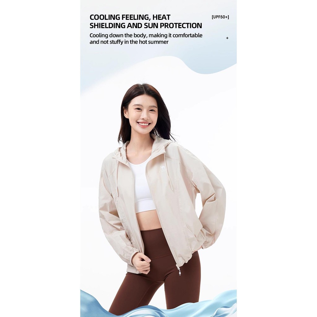 Mô tả CAMEL CROWN Ngoài Trời Chống Nắng Quần Áo Nữ Sợi Nguyên Bản Ice Sense Áo Khoác Upf50 - 1