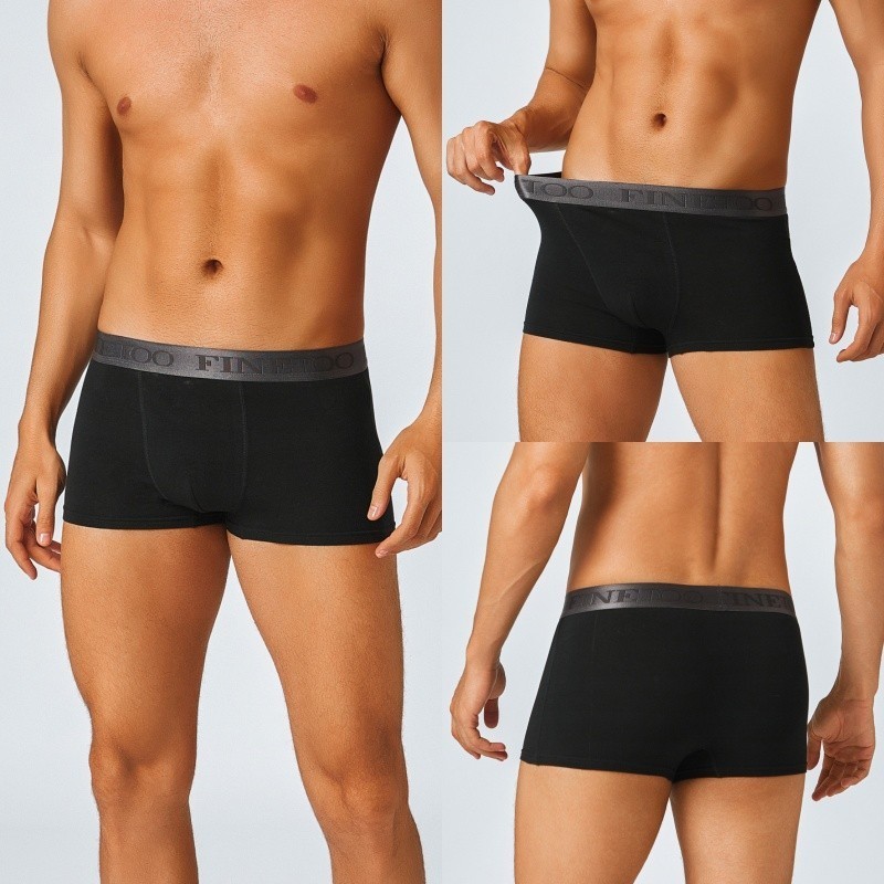 Mô tả Finetoo Cotton Boxer Quần Lót Nam Thoáng Khí Thoải Mái Ngắn Thấm Hút Kháng Khuẩn Quần Lót S-XXL - 5