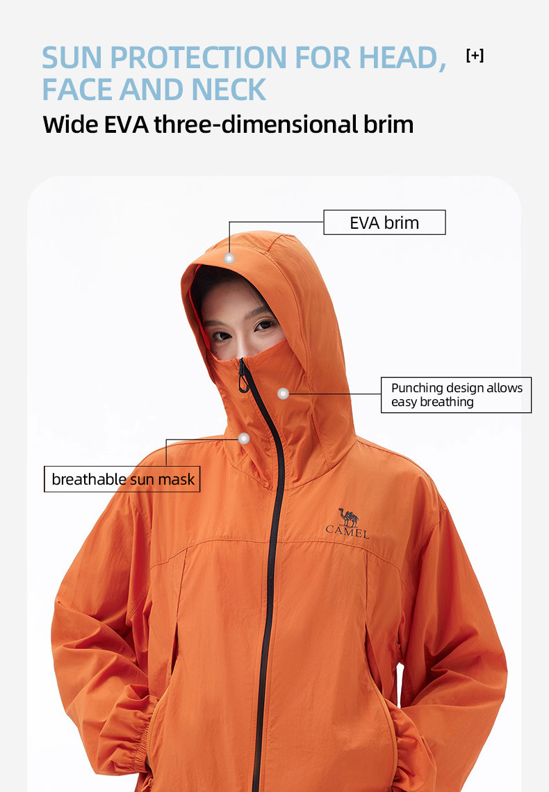 Mô tả Áo khoác chống nắng CAMEL CROWN Unisex Chống thấm nước Chống nắng cao thoáng khí Cool Top - 5