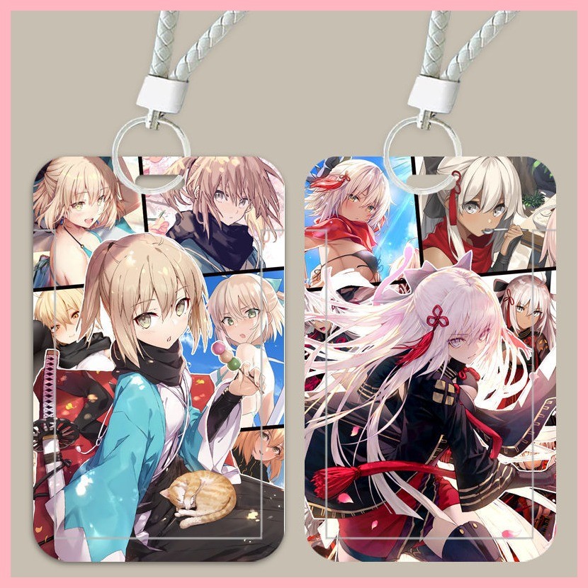 Hộp đựng thẻ Hộp đựng thẻ Vỏ bảo vệ Hộp đựng thẻ Karna Gilgamesh Emiya Shirou Tohsaka Rin Altria Pendragon Okita Soji số phận / Hộp đựng thẻ FGO Thẻ trường Thẻ bữa ăn sinh viên Thẻ kiểm soát truy cập Thẻ xe buýt Vỏ bảo vệ nhà máy Dây buộc
