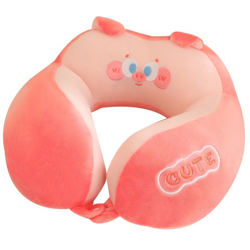 Gối hỗ trợ cổ hình chữ U mềm Ice Plush Silk Camel để thư giãn khi đi du lịch và làm việc
