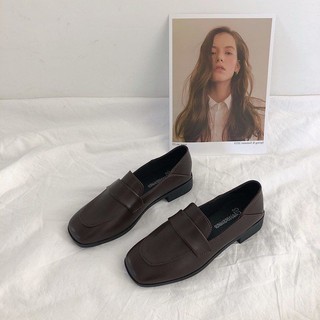 35-43 Size Lớn Nữ Phong Cách Anh Quốc Giày Da Nhỏ Nữ Phong Cách Mới Giày Gót Dày 41 Retro Loafers