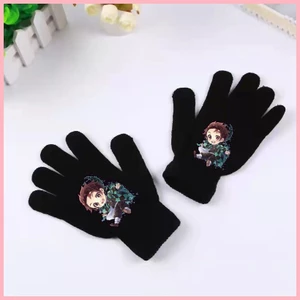 Găng Tay Găng Tay Anime Dệt Kim Full-Finger Găng Tay Chia Ngón Tay Demon Slayer Nezuko Bướm Ninja Antifreeze Thời Trang Hợp Thời Trang Win