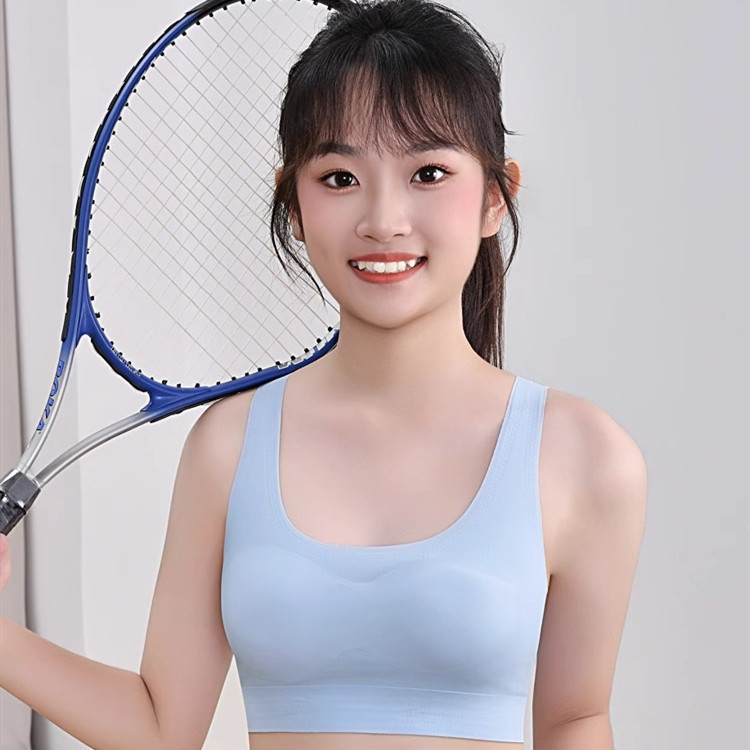 [Sẵn sàng] Quần lót giải trí thể thao kiểu Vest cho bé gái Áo ngực mềm liền mạch thoải mái Đệm mỏng dành cho nữ Đồ lót ngủ Áo ngực nữ không dây