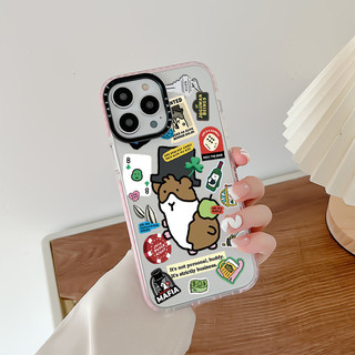 Seventeen HOSHI Ốp Lưng Hamster Hoạt Hình Dễ Thương Tương Thích Cho IPhone 11 14 15 16 Pro Max 12 13 Mini Cover X XR XS Max Silicone Mềm Clear SE 2022 6 7 8 Plus Vỏ Chống Sốc