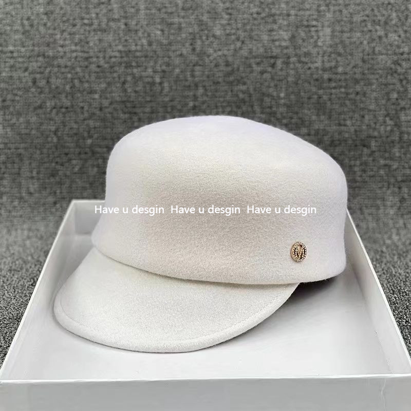 Have u desgin Thu Đông Đơn Giản Thanh Lịch Top Mũ Nữ Len Kim Cương Giả Mũ Anh Retro Tất Cả Trận Đấu Beret Phiên Bản Hàn Quốc Hợp Thời Trang