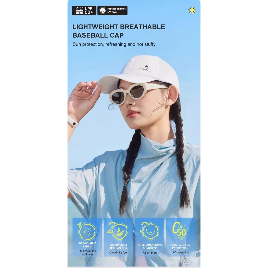 Mô tả Mũ bóng chày thể thao ngoài trời CAMEL CROWN dành cho nam và nữ Mũ chống nắng thoáng khí - 1