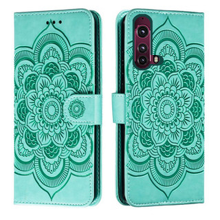 Ốp Điện Thoại Da Hoa Emboss Cho Motorola Moto Edge Plus Edge + Ví Datura Flip Book Case Cover Funda