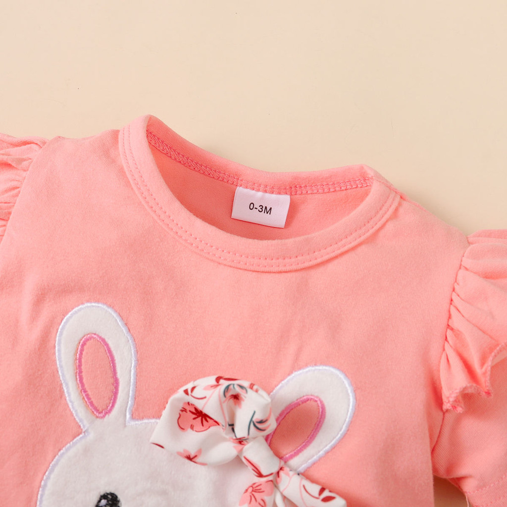 Mô tả Bộ áo liền quần tay thêu lông tơ 3 mảnh cho bé gái mùa hè + Quần short in hoa + Băng đô - Bộ trang phục dễ thương thông thường - 4