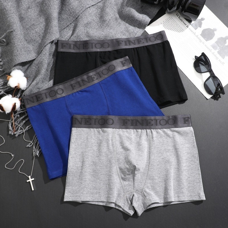Mô tả Finetoo Cotton Boxer Quần Lót Nam Thoáng Khí Thoải Mái Ngắn Thấm Hút Kháng Khuẩn Quần Lót S-XXL - 2