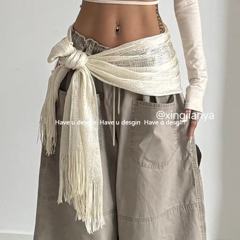 Have u desgin Jazz Hot Girl All-Match Phụ Kiện Tua Rua Đa Năng Mông Rèm Tua Rua Trang Trí Eo Đồ Trang Trí Sân Khấu Hiệu Suất Cá Tính Niche Nữ