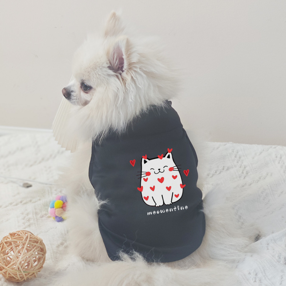 ✨ Hàng Mới Về ✨ S-2XL Gấu Tình Yêu / Mèo In Hình Dễ Thương Quần Áo Cho Chó Ngày Lễ Tình Nhân Áo Vest Chó Ngọt Ngào