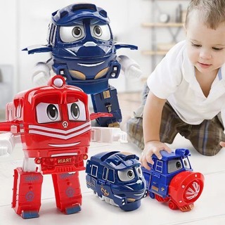 Robot Trains Transformation Anime Figures PVC RT Kay Alf Duck Selly Train Car Robot Toys Kids Gift
