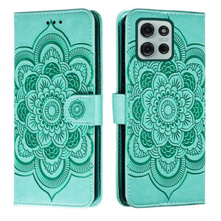 Emboss Hoa Da Ốp Lưng Điện Thoại Motorola MOTO G75 5G Datura Ví Flip Book Case Cover Funda