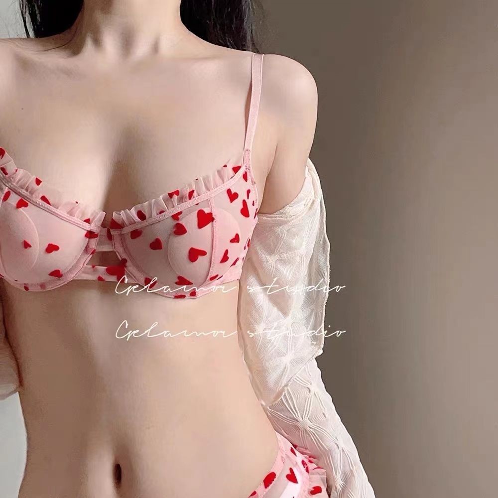 Ngực Lớn Nhìn Ngực Nhỏ Quần Lót Nữ Gợi Cảm Siêu Mỏng Phong Cách Chống Chảy xệ Pháp Gợi Cảm Áo Ngực Bộ Mùa Hè