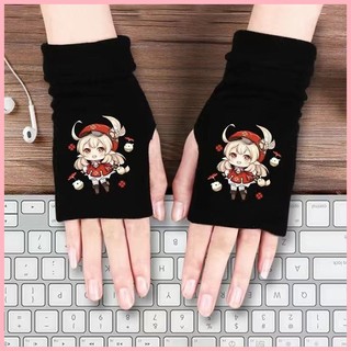 Găng Tay Găng Tay Yuanshen Màu Hình Găng Tay Hai Chiều Anime Nửa Phần Mùa Đông Ấm Áp Chống Lạnh Trẻ Em Học Sinh Viết Rid