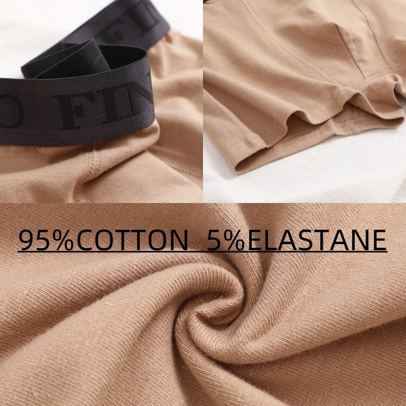 Mô tả Finetoo Cotton Boxer Quần Lót Nam Thoáng Khí Thoải Mái Ngắn Thấm Hút Kháng Khuẩn Quần Lót S-XXL - 4