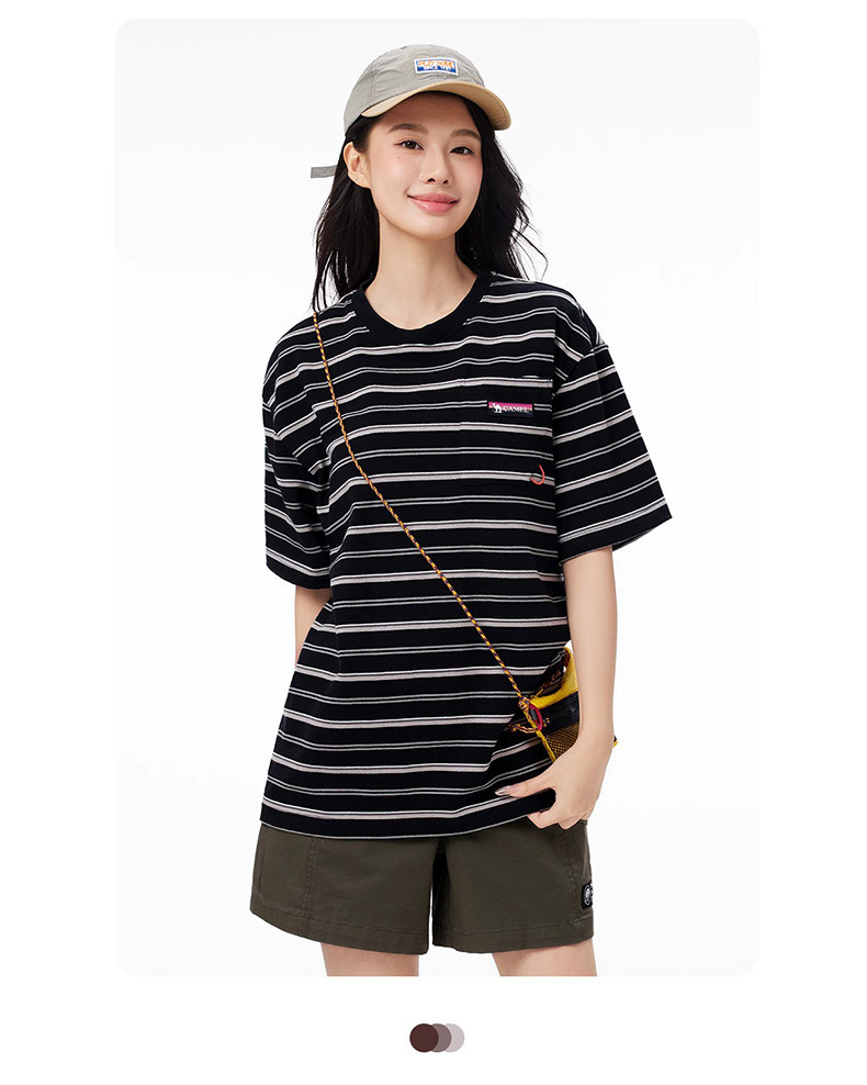 Mô tả Váy sọc nữ CAMEL CROWN Váy Polo dáng rộng tay ngắn khí chất - 6
