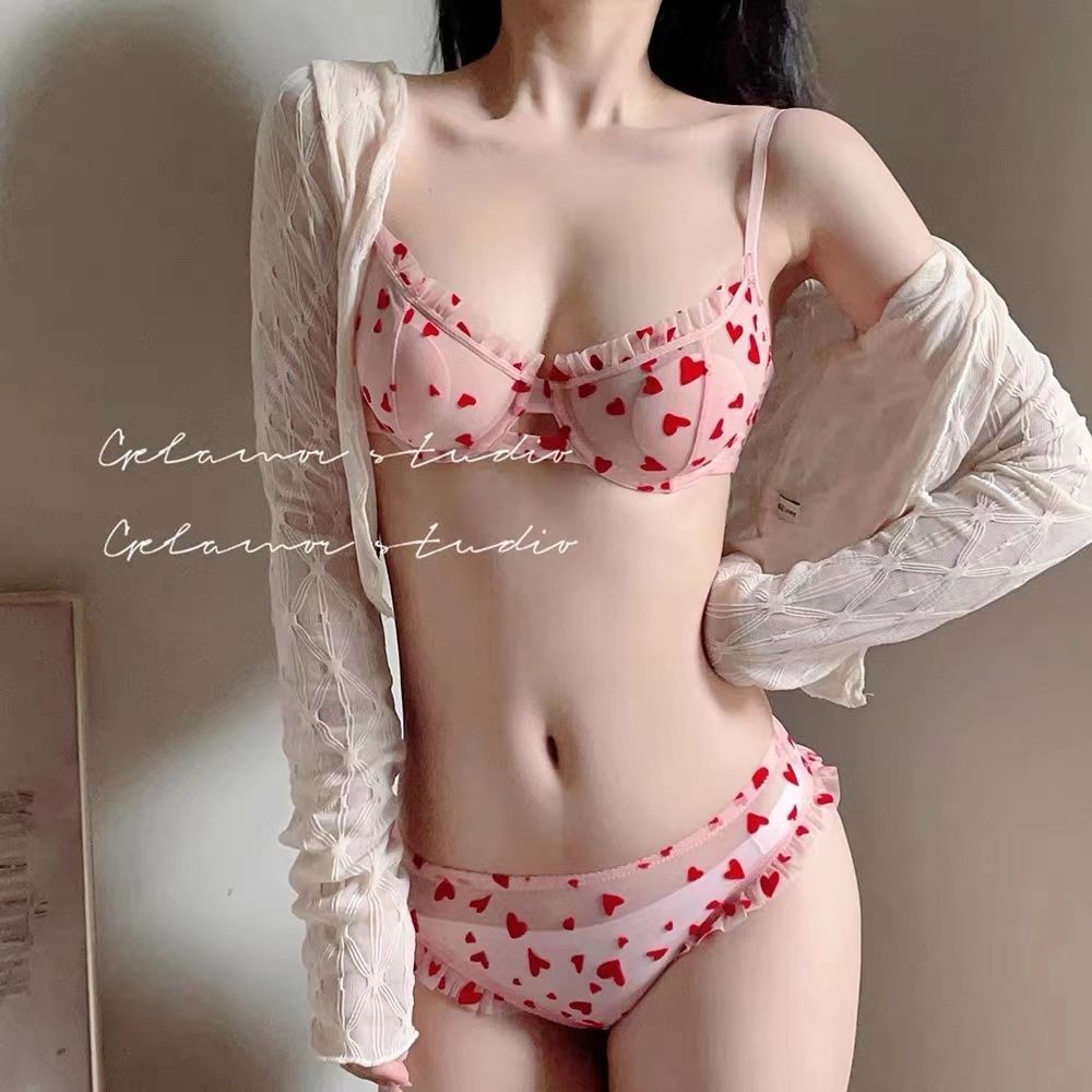 Ngực Lớn Nhìn Ngực Nhỏ Quần Lót Nữ Gợi Cảm Siêu Mỏng Phong Cách Chống Chảy xệ Pháp Gợi Cảm Áo Ngực Bộ Mùa Hè