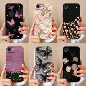 Thiết Kế Mới Vỏ Cho iPhone 16e 17e SE4 Khá Tím Bướm Bảo Vệ Silicon Mềm Ốp điện thoại Cho iPhone16e iPhone17e Siêu Mỏng Vỏ Capa