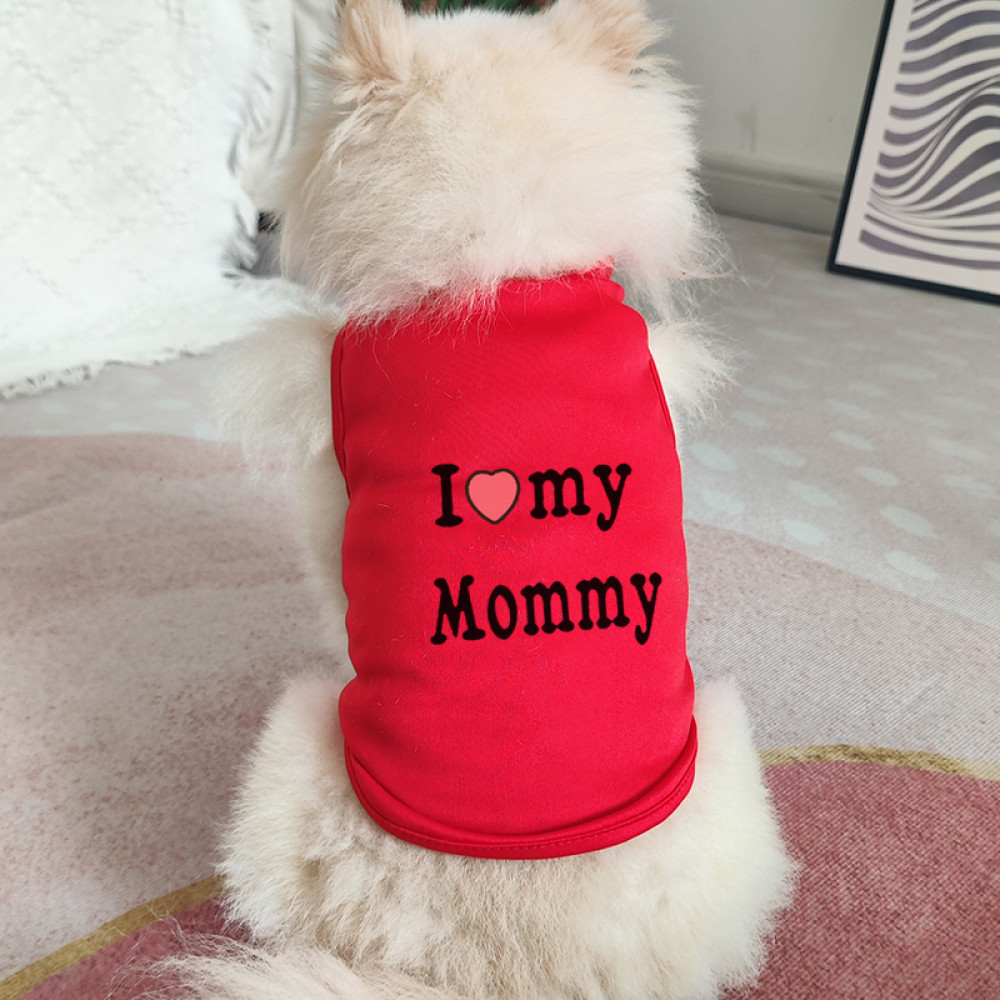 ✨ Hàng Mới Về ✨ S-2xl Tình Yêu Mẹ Yêu Bố Họa Tiết Ngày Lễ In Hình Áo Vest Chó Thoáng Khí Và Thoải Mái Polyester Quần Áo Cho Chó Nhỏ Và Vừa