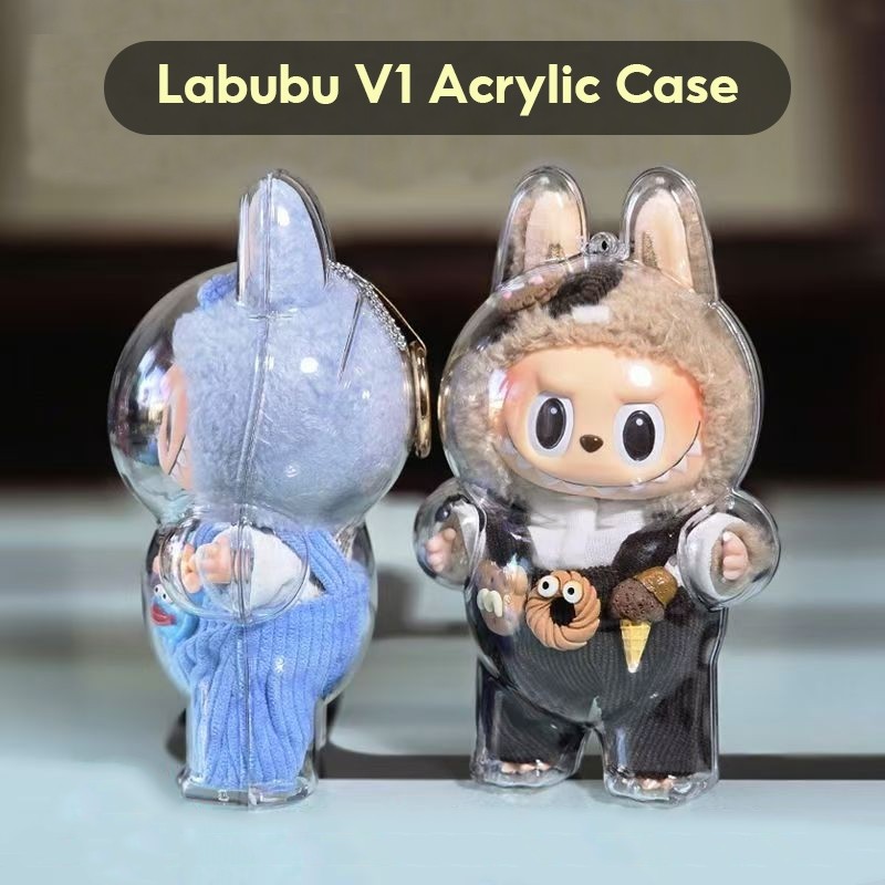 Hộp đựng búp bê Acrylic V3 V2 V1 Di động chống nước chống bụi Vỏ HD Hộp bảo vệ trong suốt Vinyl Hình Mặt dây chuyền Túi không có búp bê