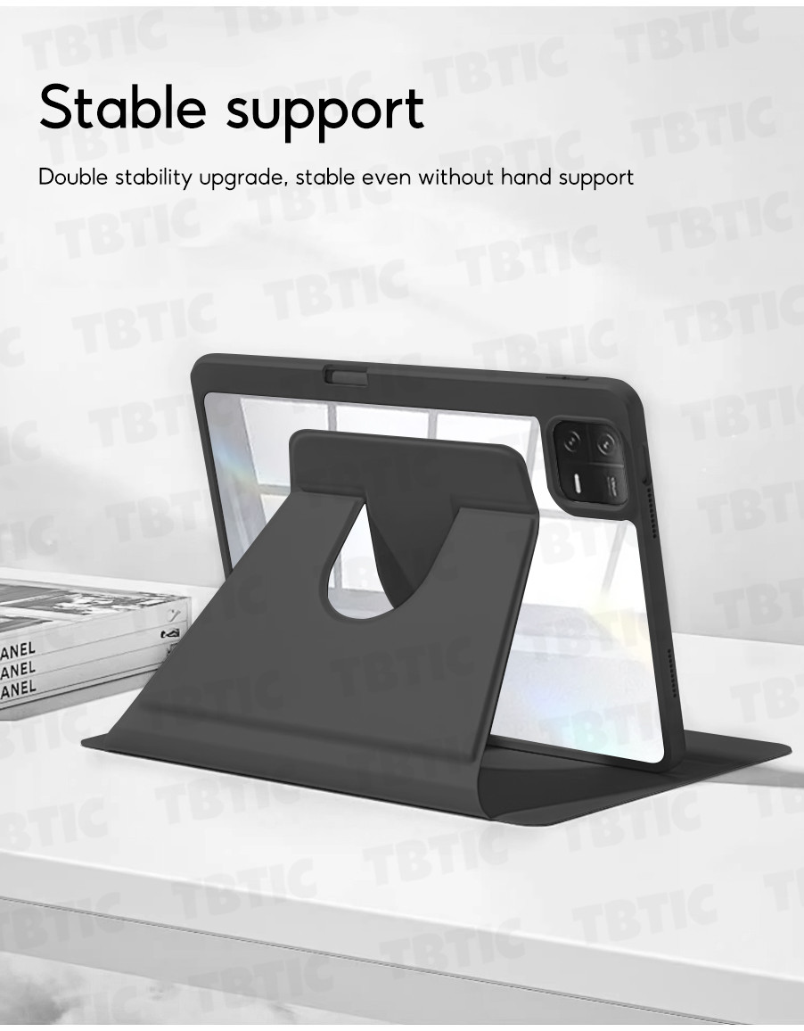 Mô tả Tbtic Cho Xiaomi Pad 7 6 5 Pro Ốp Lưng 11.2 11 Inch 2024 Có Khe Đựng Bút Chì 360° Xoay - 6