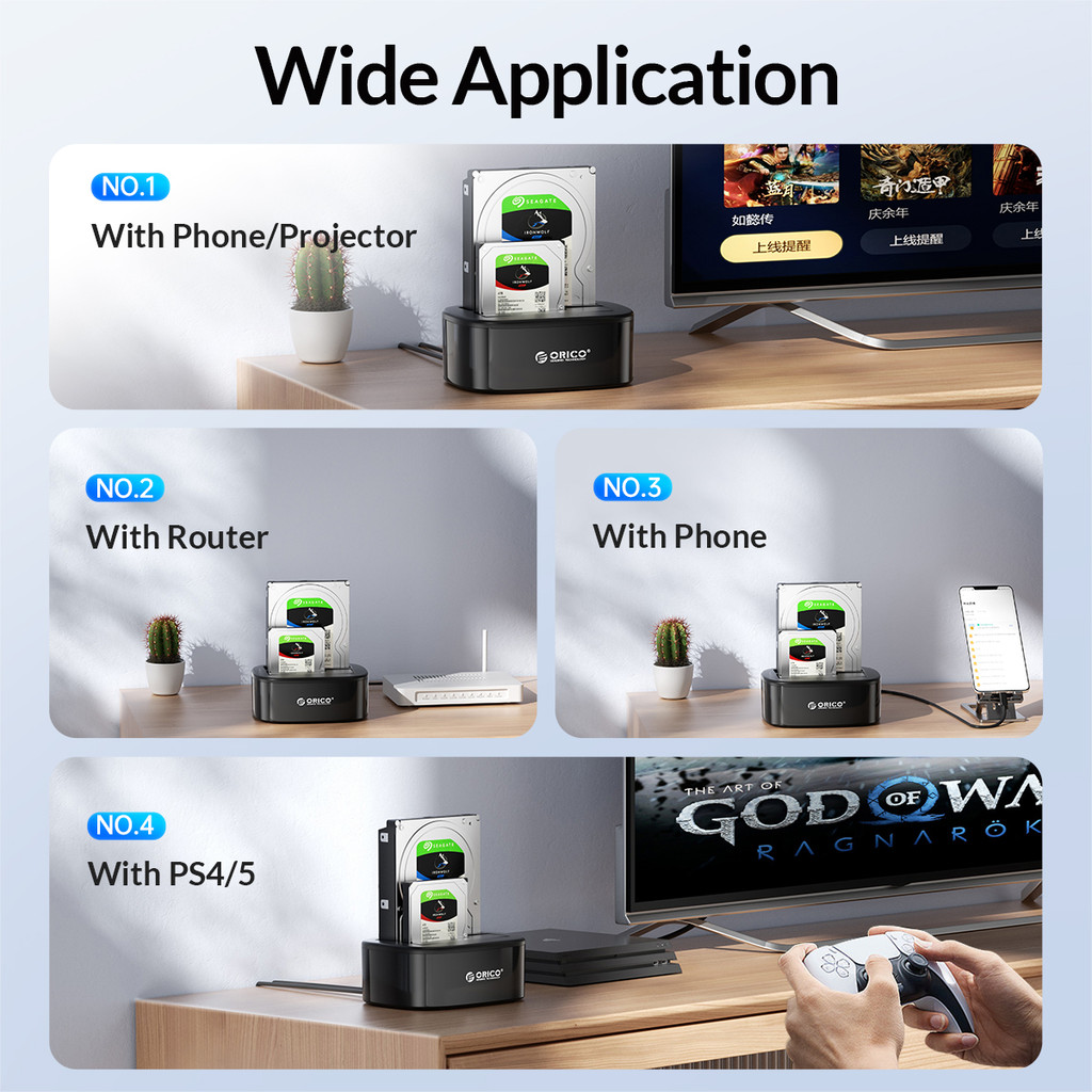Mô tả Orico Clone Docking Station 2.5 3.5 Dual Bay SATA Sang USB 3.0 HDD Enclosure Tool Free Duplicator HDD Case 24TB cho Windows Mac OS (6228US3) - 2