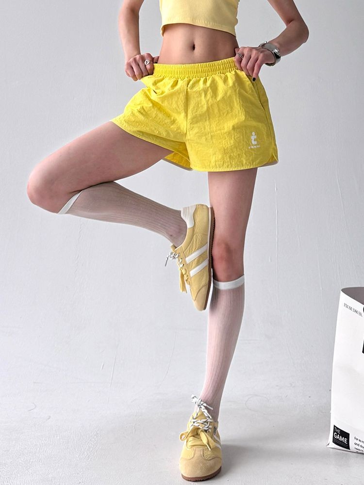 Lan ~ Mùa Hè Phong Cách Mới Của Mỹ Hot Girl Coast Quần Short Thể Thao Nữ Dopamine Rời Thường Ngày Ôm Hơn Nhìn Nhanh Khô Quần Nóng