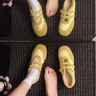 Dây Đeo Đôi Velcro Ballet Đức Giày Tập Nữ Mùa Xuân 2025 Mùa Hè Phong Cách Mới Bán Chạy Phù Hợp Với Đế Mềm Mary Jane Giày
