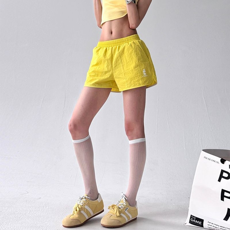 Lan ~ Mùa Hè Phong Cách Mới Của Mỹ Hot Girl Coast Quần Short Thể Thao Nữ Dopamine Rời Thường Ngày Ôm Hơn Nhìn Nhanh Khô Quần Nóng