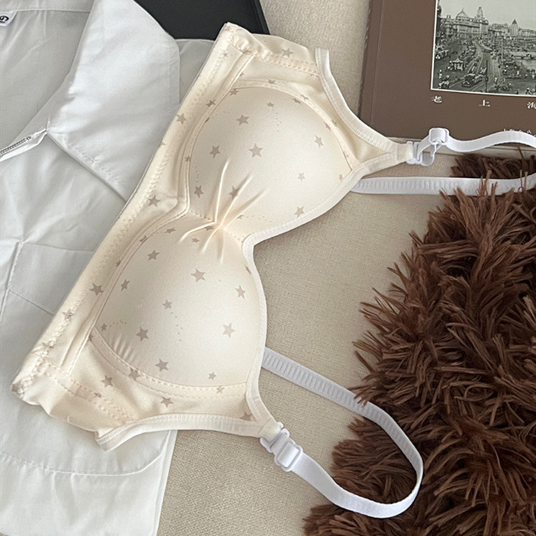 Đáng Yêu Cô Gái Thanh Niên Liền Mạch Áo Ngực Mềm Mại Thoải Mái Cotton Không Dây Quần Lót Nữ Bralette
