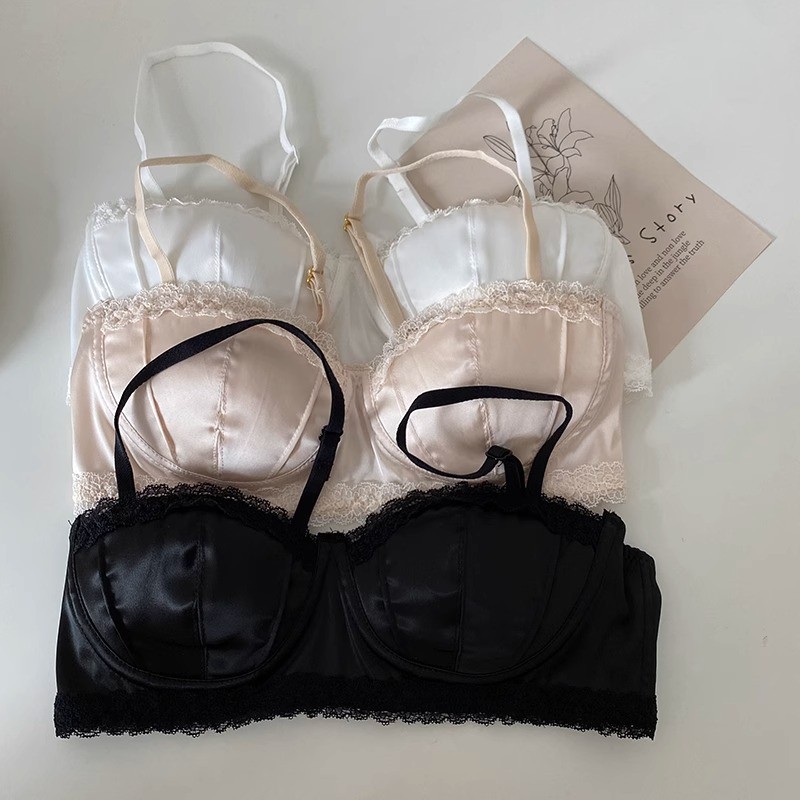 Áo Ngực Không Gọng 3 / 4 cup Mỏng Màu Sắc Trơn Có Mút Nâng Ngực Size S-XL Thời Trang Quyến Rũ Cho Nữ