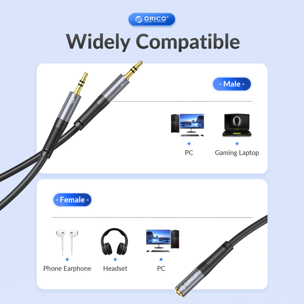 Mô tả Cáp Âm Thanh ORICO 3.5 Mm 2 TRONG 1 Nam Đến 2 Cổng Nữ Aux Adapter Cáp Mic Âm Thanh Y Bộ Chia Cáp Âm Thanh Nối Dài Bộ Chia - 7
