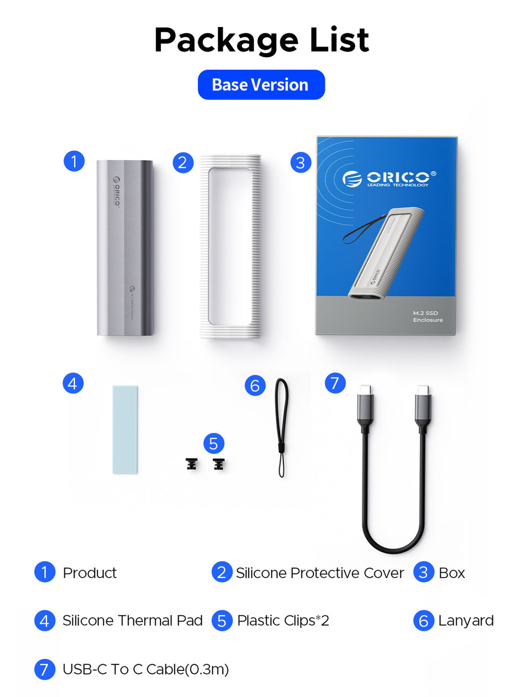 Mô tả Orico M.2 NVMe SATA SSD Vỏ USB Bộ chuyển đổi bên ngoài Hỗ trợ UASP cho PCIe NVMe SATA SSD (AXM2) - 10